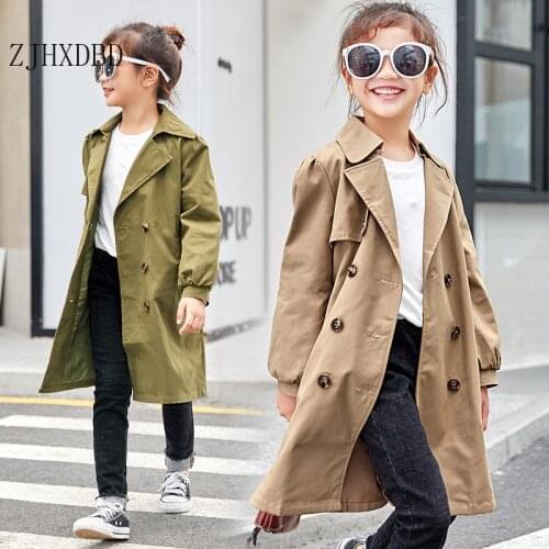 5-16Y New Girls Windbreaker Baby Jacket Girls Trench Coats Autumn Toddler Trench Boys Outerwear Kids Jackets Children Clothing
