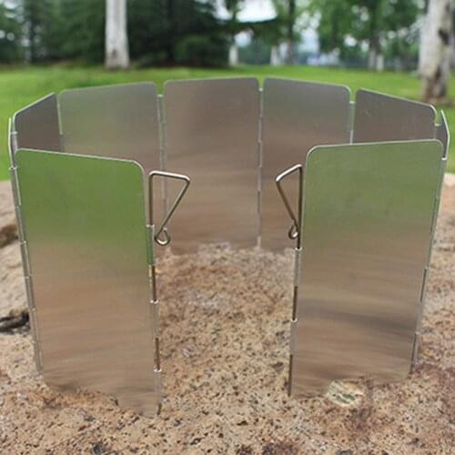 9Plates Wind Shield Camping Outdoor Cooking Cookware Wood Stove Pot Set Windproof Screen Aluminium Alloy Picnic Stove Windshield
