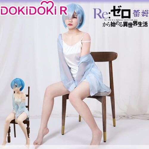 DokiDoki-R Anime Game Re Zero Rem Rame Cosplay Women Pajamas Re Zero Rem Cosplay Costume Ram Game Costume Sexy Pajamas