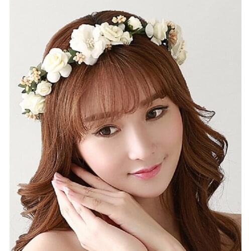 Women Headband Floral Flowers Wedding Garland Hair Bands Handmade Lady Girls Hairband Bridal Headdress Hairs Accessories New