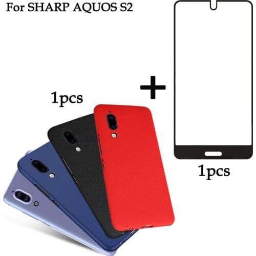 1PCS For Sharp Aquos S2 Case Cover Soft Back Phone Case + 1PCS full Screen protective tempered glass For Sharp Aquos S2 S 2