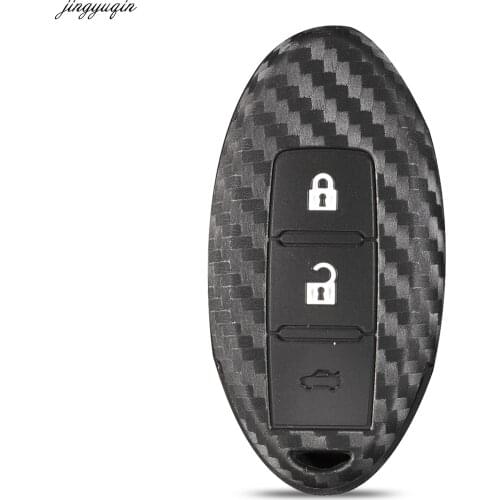 10pcs Carbon Fiber Silicone Key Case For Nissan Tidda Livida X-Trail T31 T32 Qashqai March Juke Pathfinder Note GTR Remote Cover