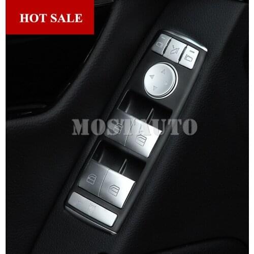 For Benz C Class W204 S204 Inner Door Window Switch Button Trim Cover 2008-2013 14pcs Car Accessories Interior Car Decor