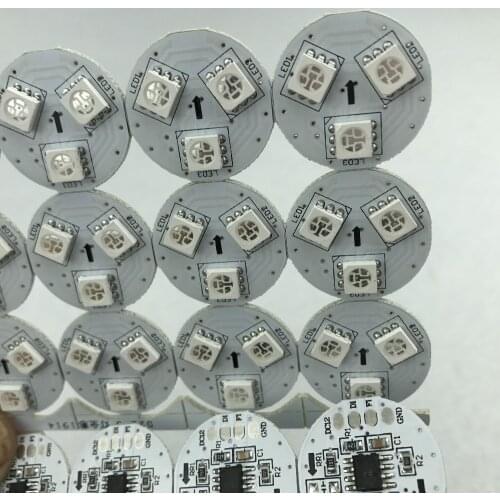 22mm diameter GS8206 PCBA with 3pcs 5050 SMD RGB LED,0.72W;DC12V input