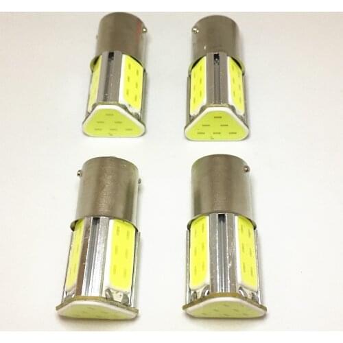 4pcs 1156 p21w ba15s led rear Turn signal lamp 4 COB Auto Brake light White red car led Bulbs parking Reverse Tail Light 12v