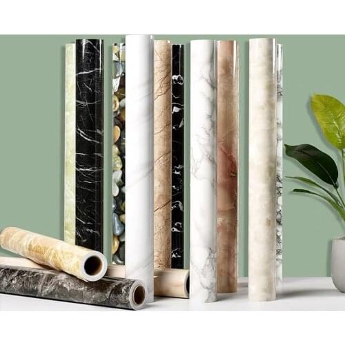 60cmx10M Modern Kitchen Stickers Waterproof Oilproof Classic Marble Pattern Wall Stickers Protect Desktop One Piece Self-adhesiv