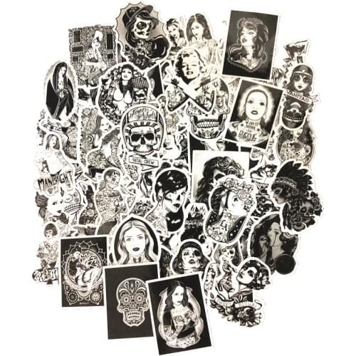 68pcs Mixed tattoo girl Stickers for Car Styling Bike Motorcycle Phone Laptop Travel Luggage Cool Funny Sticker Bomb JDM Decals