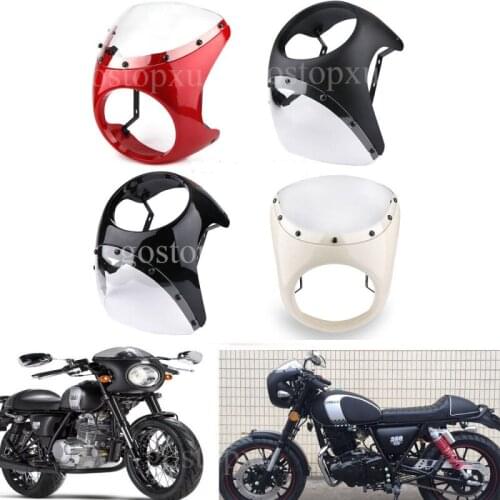 7" Round Retro Cafe Racer Headlight Fairing Screen Windscreen Windshield Cover