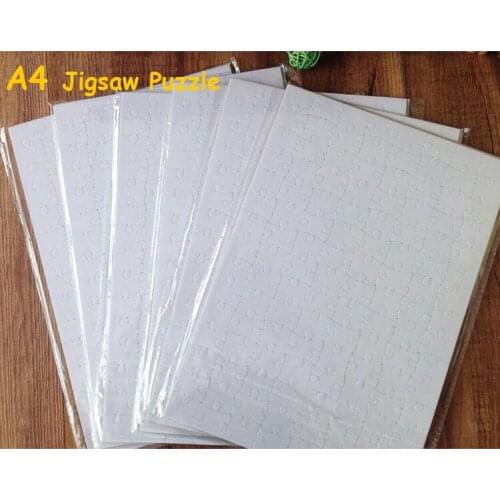 Free Shipping 20pcs/lot A4 Sublimation Blank Puzzle DIY Craft Jigsaw Puzzle For Sublimation Ink Transfer