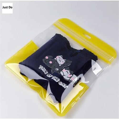 Large yellow Black Zip Lock Ziplock Storage Bags Plastic Zip Package Clothes Garment Underwear Packing Gift Bag