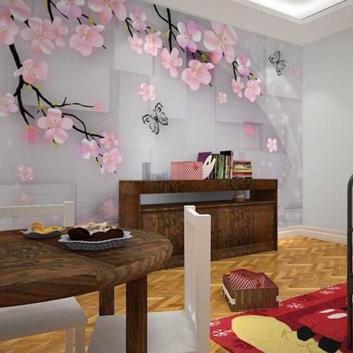Large Mural Wallcoverings 3D Abstract Pink Flower Custom Size Photo Wallpaper TV Backdrop Stereoscopic Murals Wall Paper Roll
