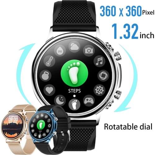 CF81 Smart Watch Men 360*360 Touch Screen IP67 Waterproof Sport Health Heart Rate Rotatable Dial Smatwatch Women VS KW10 DT88