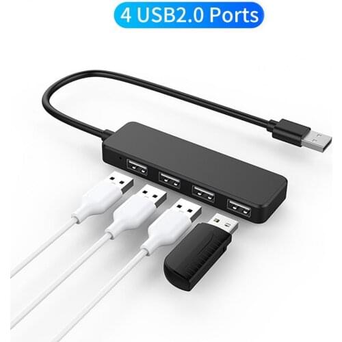Docking Station Quick Transmission Plug and Play Ultra-thin 4 in 1 USB2.0 Splitter Cable Hub for Computer