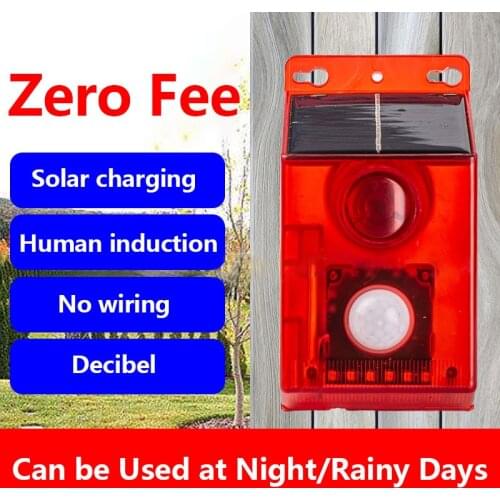 Home Security Alarm Lamp Solar Alarm Light Outdoor Garden Security Lamp Wireless IP65 Motion Sensor Detector Solar Alarm Lamp