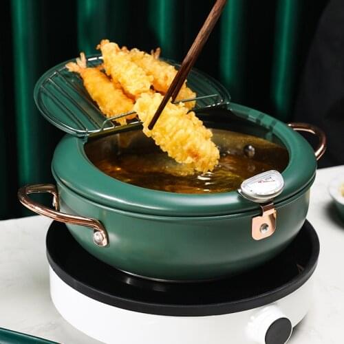 Stainless Steel Deep Fryer Cooker Gas Stove Universal Small Household Temperature-Controlled Fuel-Efficient Small Deep Fryer