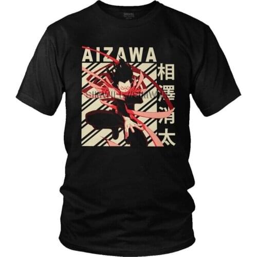 Shota Aizawa T Shirts Men Short Sleeve 100% Cotton Anime Manga T-shirts Boku No Hero Academia Tee Tops Harajuku Tshirt Gift Idea