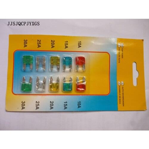 JJSJQCPJYXGS 100set /lot MINI Blade Fuse car Assortment Auto Car Motorcycle SUV FUSES Kit 10A15A20A25A30A