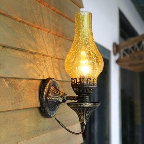 Kerosene Wall Lamp Vintage Led Glass Wall Sconce Light Fixtures Industrial Decor Bar Bedroom Bedside Lamp Bathroom Home Lighting