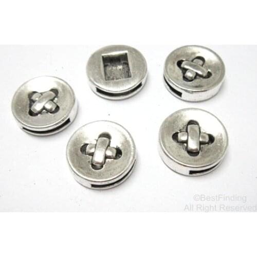 10mm Fastener leather slider Button style 10x2mm leather findings -FF04