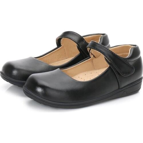 Baby Girls Leather Shoes Black And White Children Casual Shoes Autumn And Winter New Style Big Children Princess Dress Shoes