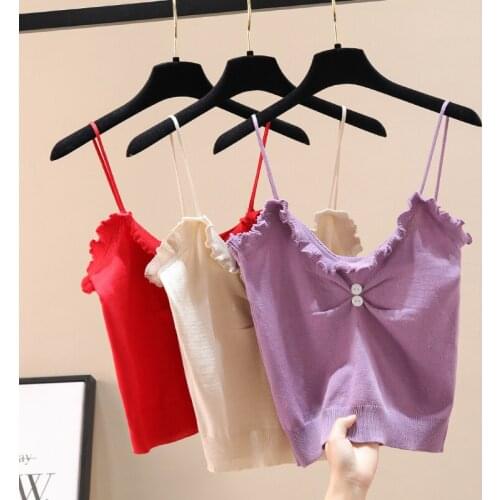 Summer Spaghetti Strap Women Sup-Top Vest Sexy Laciness Slim knitwear Camisole