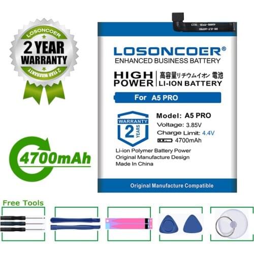 LOSONCOER Battery 4700mAh A5 Pro Battery For UMI Umidigi A5 Pro Phone Battery