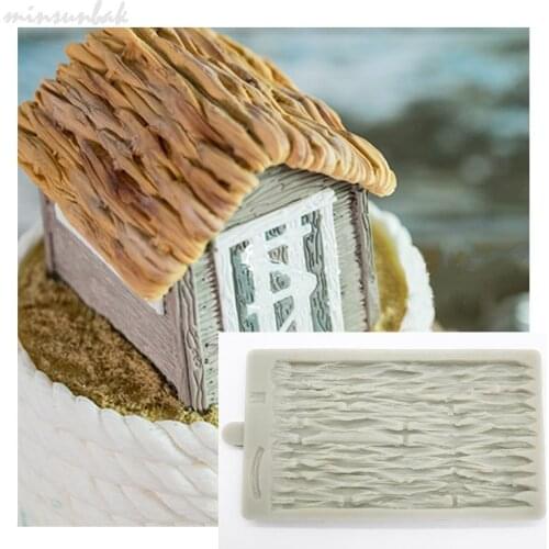 Minsunbak Rustic Wicker Mould DIY Wood Fondant Cake Decorating Tool Chocolate Candy Biscuit Mold Kitchen Baking Accessories