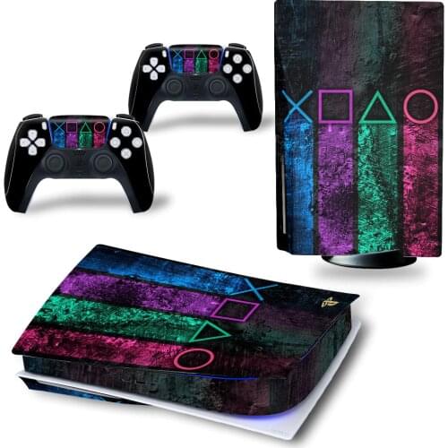 Decal Cover Skin for PS5 Standard Disc Edition Skin Sticker for PlayStation 5 Console and 2 Controllers PS5 Skin Sticker
