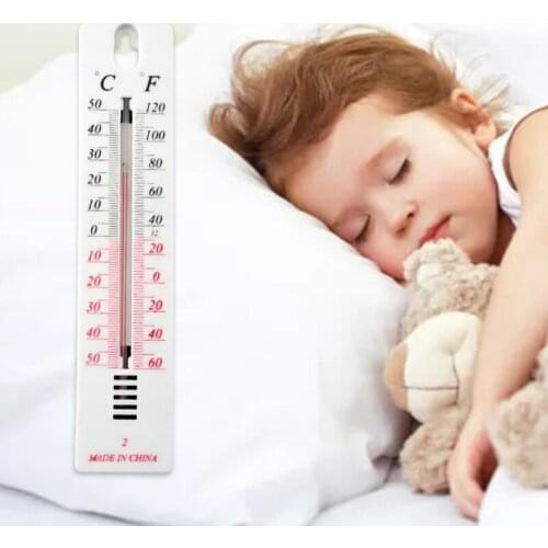 Home Wall Hanging Thermometer Celsius Fahrenheit Display Indoor Outdoor Greenhouse Temperature Monitor Gauge Household R7UB