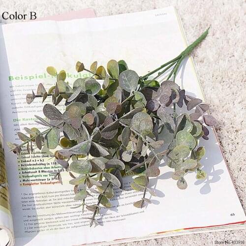 NEW dusty Artificial plant Plastic Eucalyptus tree branch for Christmas wedding decoration Flower arrangment faux foliage