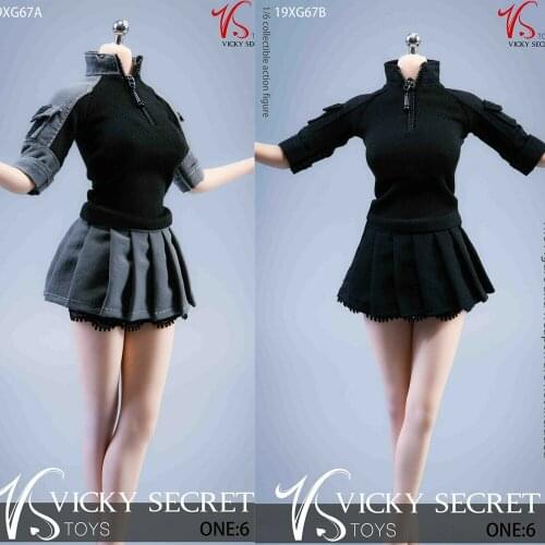New 19XG67 1/6 VSTOYS Female Combat Uniform Skirt and Shirt Clothes Set For 12'' inch PH TBL Dolls 3 Styles