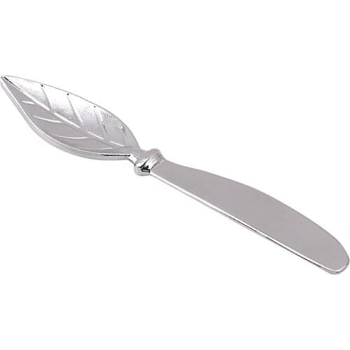 Leaf Shape Bread Handle Butter Knife Dessert Butter Tool Stainless Steel Silver Plate Vintage Breakfast Tool Gift