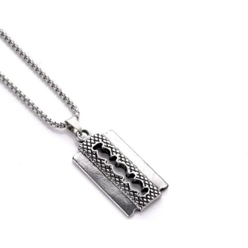 Trendy blade pendant necklace men hip hop street retro personality necklace pendant jewelry wholesale