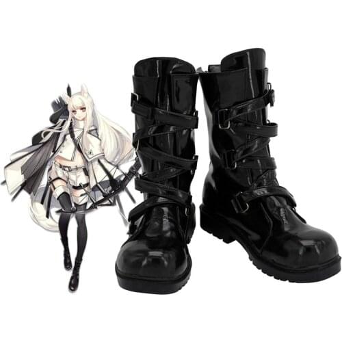 Arknights Platinum Cosplay Boots Black Shoes Custom Made Any Size