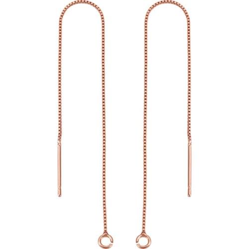 10 Pairs Rose Gold Plated Brass Stud Earring Findings Ear Line Thread Long Chain Earrings for Women Jewelry Making DIY 10x0.06cm
