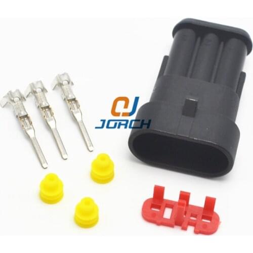10 sets 3 pin tyco Amp electrical auto cable plug waterproof wire harness male connector 282105-1 high quality
