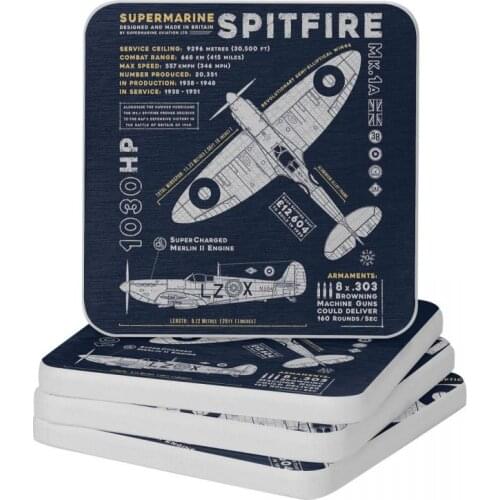 Supermarine Spitfire Diatom Square Round Coaster Multifunction Cup Bonsai Mat Soap Toothbrush Pad Wholesale Diameter 10cm