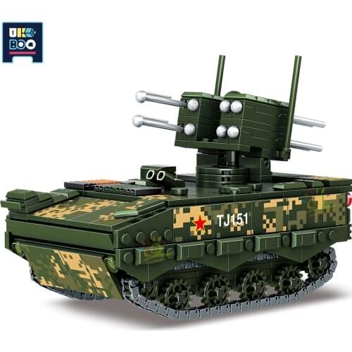 UKBOO 581pcs Military HJ-10 Anti-Tank Missile Model Building Blocks Army WW2 Soldiers Weapon Set Bricks City Toys Children