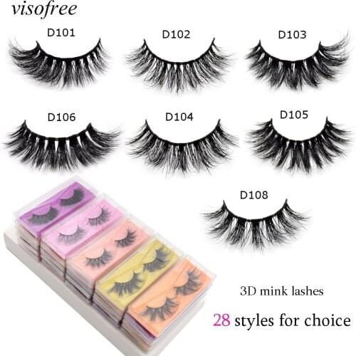 Visofree 5-100 pairs 3D mink lashes wholesale Thick eyelashes Dramatic Natural Long Lashes make up lashes bulk false eyelashes