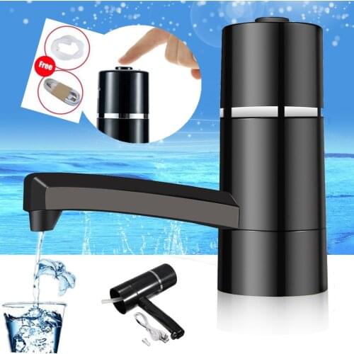 Water Pump Mini Wireless Electric Water Bottle Pump Dispenser USB Rechargeable With LED Light Portable Drinking Bottles