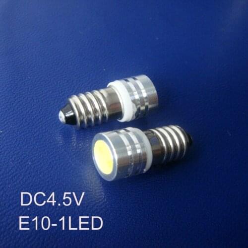 High quality 4.5Vdc Led E10 bulb,COB 0.5w E10 Led Indicator Light,Led Pilot lamp,Led Instrument Light free shipping 50pcs/lot