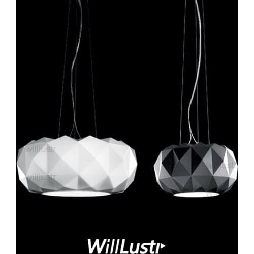 Willlustr Murano due Muranodue replica leucos deluxe pendant lamp white black glass diamond lighting hotel suspension light