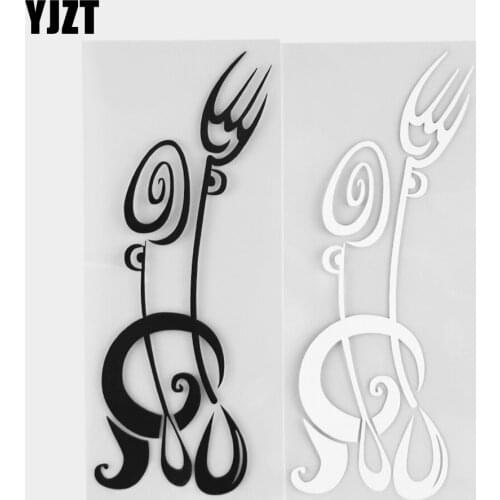 YJZT 6.1×15.2CM Creative Fork And Spoon Design Fashion Car Stickers Art Fun Vinyl Decals Black / Silver 20D-0214