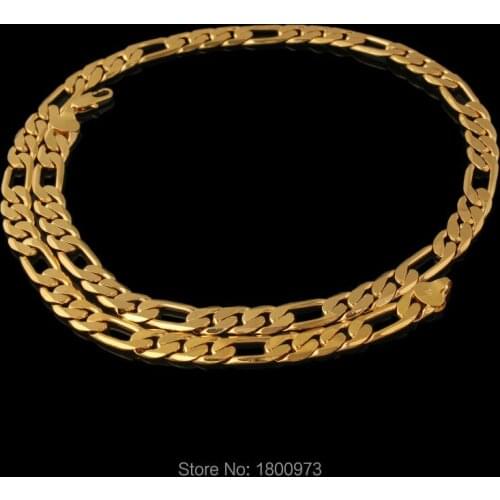 Women necklaces18k Gold Color chain 60cm fashion Jewelry Wedding African/ Arabic/Kenya/Australia Style