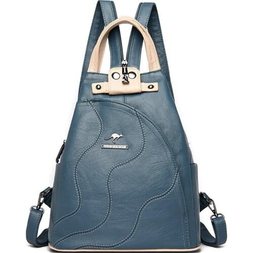 High Quality Leather Women Backpack Large Capacity School Bags for Teenage Girls Anti-theft Travel Backpack Shoulder Bag Mochila