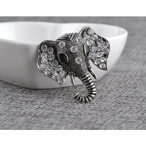 Gold Silver Diamond Elephant Brooch On a Backapck Set Anime Icons Lapel Pin Bags Badge Gifts Enamel Pins For Clothes Accessorie