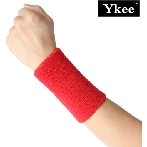 Ykee 1 Pcs Terry Cloth Wristbands Sport Sweatband Hand Band Sweat Wrist Support Brace Wraps Guards For Gym Volleyball Basketball