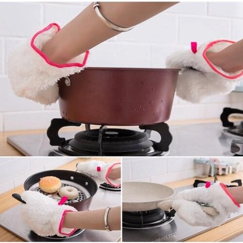 1pcs Bamboo fiber dishwashing gloves kitchen cleaning wipes waterproof warm household non-stick oil housework brush bowl gloves