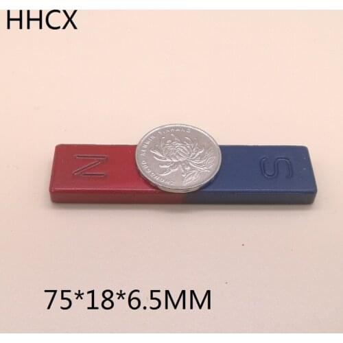 10pcs/lot Y10 Teaching tool magnet N S 75*18*6.5 mm Bar type magnet 75mm x 18mm x 6.5mm