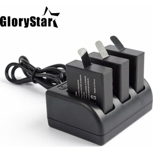 GloryStar Sport Camera Accessory Three Ports Bttery Charger For Gopro Hero 5 6 Black With Usb Cable Travel